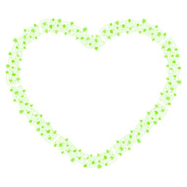 El çizimi kalpler sınır ve çerçeve