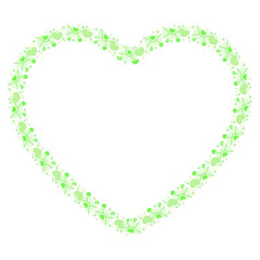 El çizimi kalpler sınır ve çerçeve