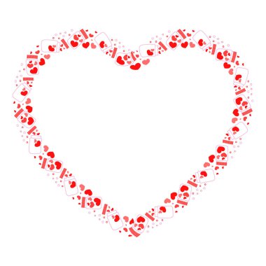 El çizimi kalpler sınır ve çerçeve