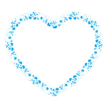 El çizimi kalpler sınır ve çerçeve