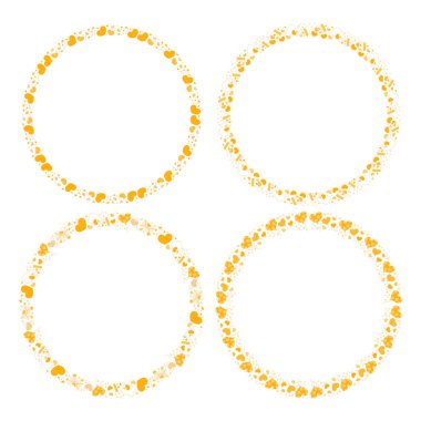 El çizimi kalp kenarlığı ve çerçeve koleksiyonu