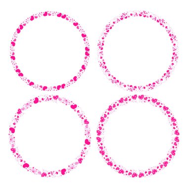 El çizimi kalp kenarlığı ve çerçeve koleksiyonu