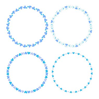 El çizimi kalp kenarlığı ve çerçeve koleksiyonu