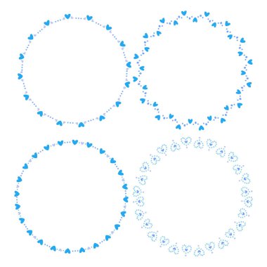 El çizimi kalp kenarlığı ve çerçeve koleksiyonu