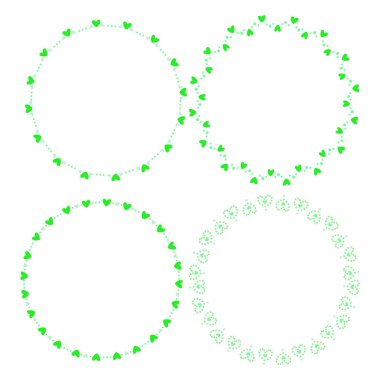 El çizimi kalp kenarlığı ve çerçeve koleksiyonu