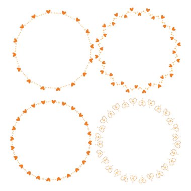 El çizimi kalp kenarlığı ve çerçeve koleksiyonu