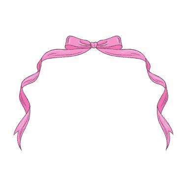 Beyaz arka planda el çizimi Noel kurdelesi