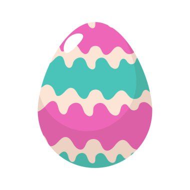 Beyaz arkaplanda düz paskalya yumurtası