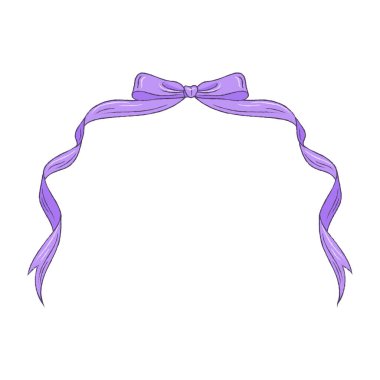 Beyaz arka planda el çizimi Noel kurdelesi