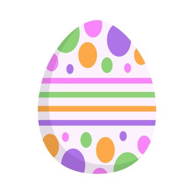 Beyaz arkaplanda düz paskalya yumurtası