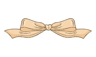 Beyaz arka planda el çizimi Noel kurdelesi