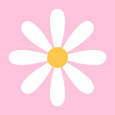 Pembe arka planda düz bahar çiçeği