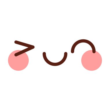 Beyaz arkaplanda el çizimi kawaii resmi