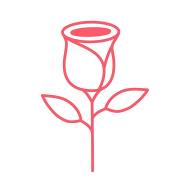 Kırmızı gül simgesi tasarımı illüstrasyonu