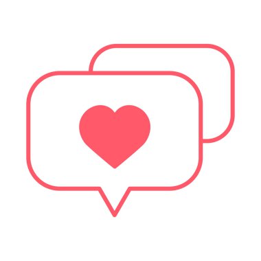 Kalp dekoratif unsurlu Sevgililer Günü illüstrasyon mesajı Romantik aşk simgesi düz