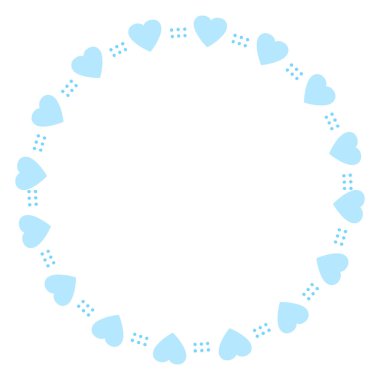 El çizimi kalp kenarlığı ve çerçeve beyaz arkaplan