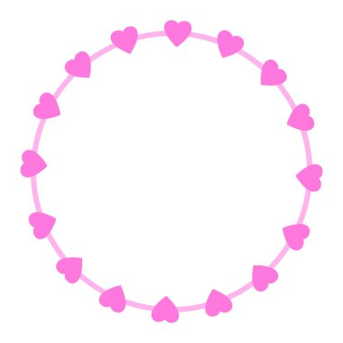 El çizimi kalp kenarlığı ve çerçeve beyaz arkaplan