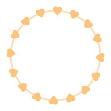 El çizimi kalp kenarlığı ve çerçeve beyaz arkaplan