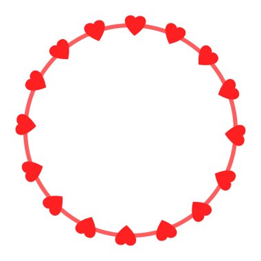 El çizimi kalp kenarlığı ve çerçeve beyaz arkaplan