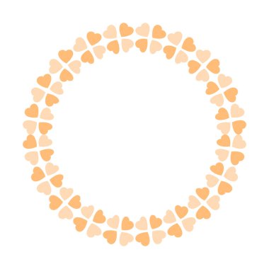 El çizimi kalp kenarlığı ve çerçeve beyaz arkaplan