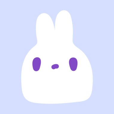 Mavi arka planda el çizimi kawaii yüzü