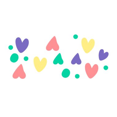 Beyaz arka planda elle çizilmiş kalp koleksiyonu