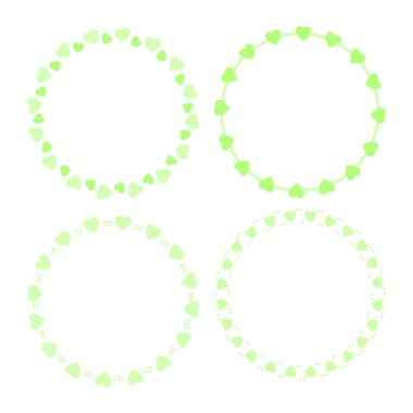 El çizimi kalpler sınır ve çerçeve koleksiyonu