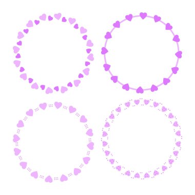 El çizimi kalpler sınır ve çerçeve koleksiyonu