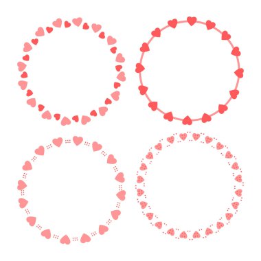 El çizimi kalpler sınır ve çerçeve koleksiyonu