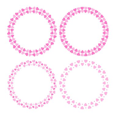 El çizimi kalpler sınır ve çerçeve koleksiyonu