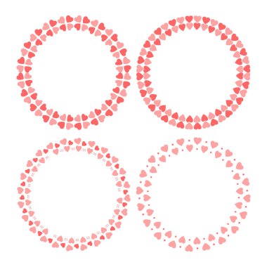 El çizimi kalpler sınır ve çerçeve koleksiyonu