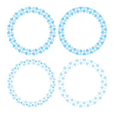 El çizimi kalpler sınır ve çerçeve koleksiyonu