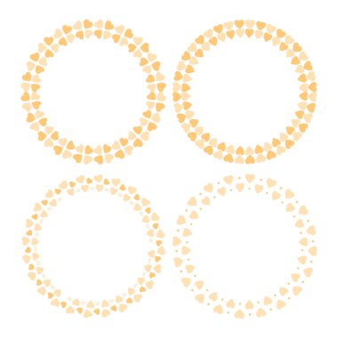 El çizimi kalpler sınır ve çerçeve koleksiyonu