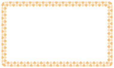 El çizimi kalp kenarlığı ve çerçeve beyaz arkaplan