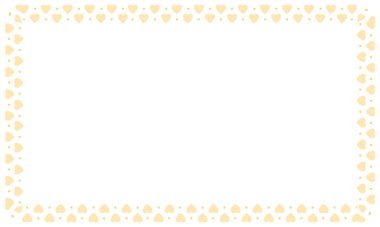 El çizimi kalp kenarlığı ve çerçeve beyaz arkaplan