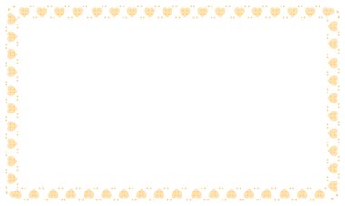 El çizimi kalp kenarlığı ve çerçeve beyaz arkaplan