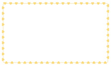 El çizimi kalp kenarlığı ve çerçeve beyaz arkaplan