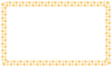 El çizimi kalp kenarlığı ve çerçeve beyaz arkaplan