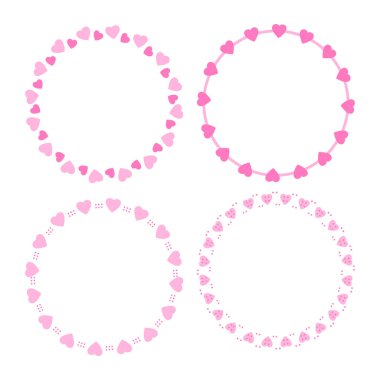 El çizimi kalpler sınır ve çerçeve koleksiyonu