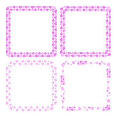 El çizimi kalpler sınır ve çerçeve koleksiyonu