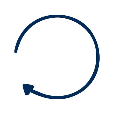 Siyah yenileme ok basit simgesi beyaz arka plan üzerinde izole