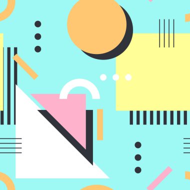 Düz tasarımda geometrik şekiller arka plan