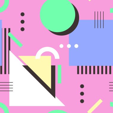 Düz tasarımda geometrik şekiller arka plan