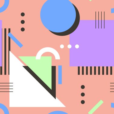 Düz tasarımda geometrik şekiller arka plan