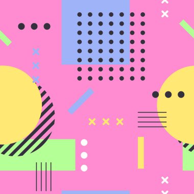 Düz tasarımda geometrik şekiller arka plan