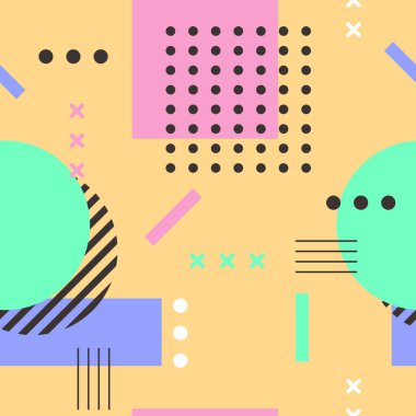 Düz tasarımda geometrik şekiller arka plan