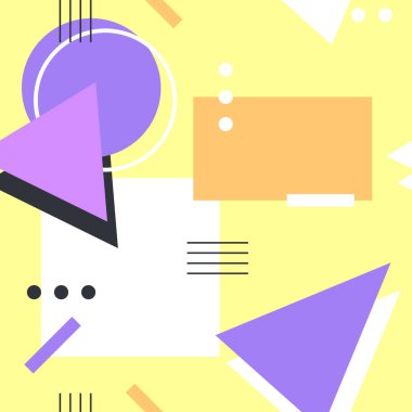 Düz tasarımda geometrik şekiller arka plan