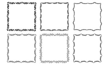 El çizimi çiçek çerçevesi dizaynı