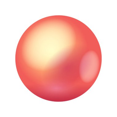 Kırmızı kürenin görüntüsü beyaz arkaplanda izole edildi