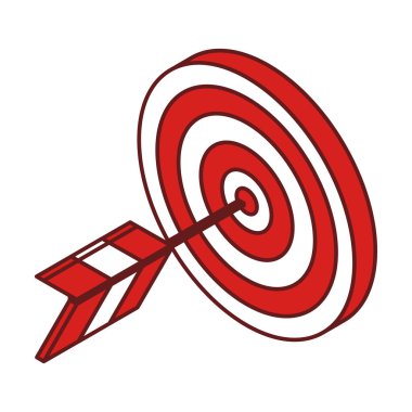 Kırmızı dart tahtasıyla 3 boyutlu illüstrasyon